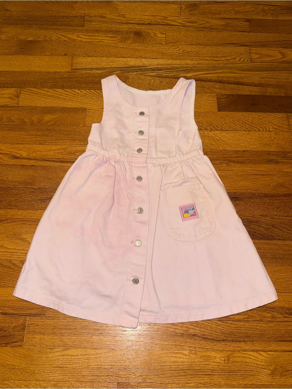 Lee Jeans Vintage Girls Dress 6 Youth Pink Denim 70s 80s Union Made Retro Jumper
